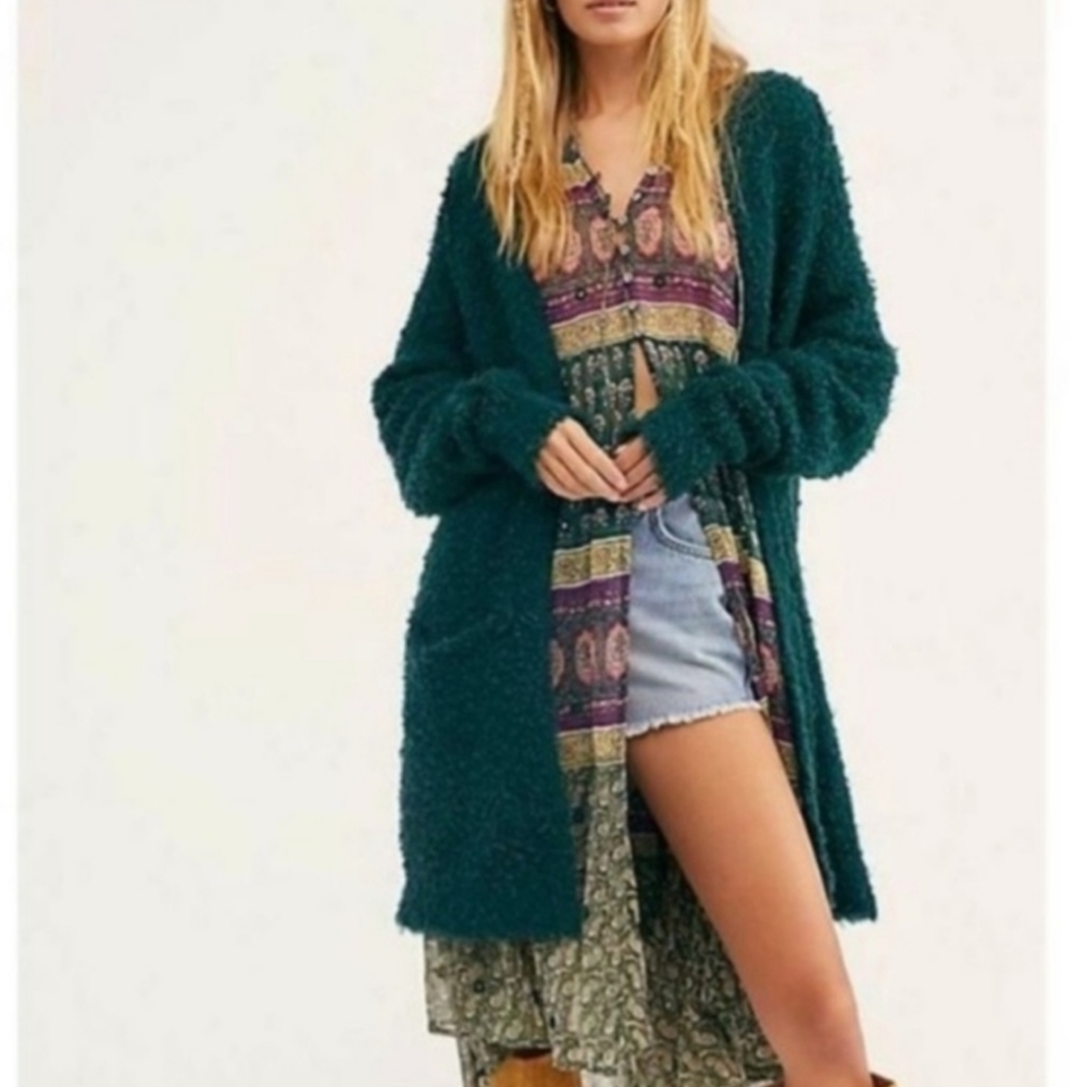 Green Free People wool duster